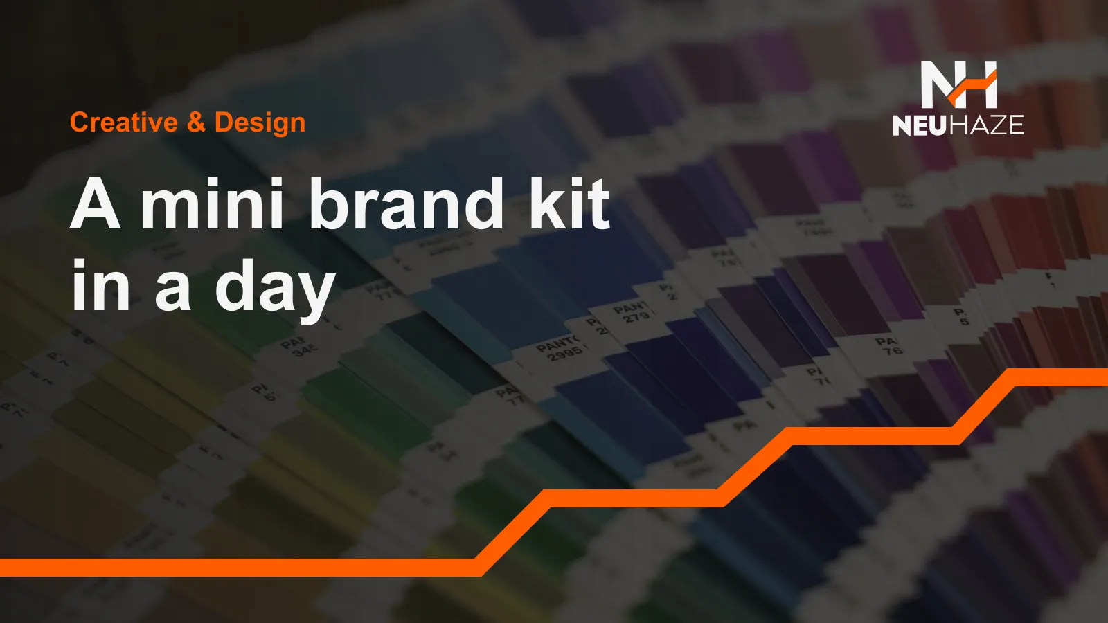 A color fan deck of paper swatches, with the title A mini brand kit in a day